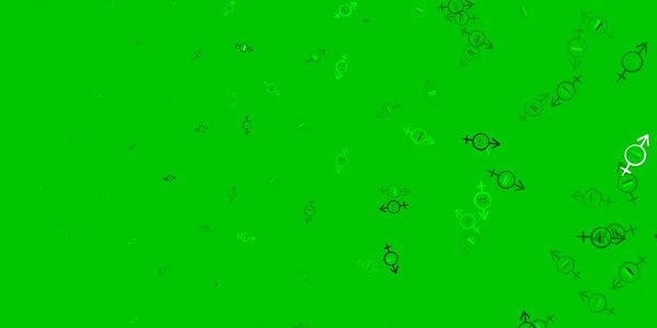 Světle Zelená Žlutá Vektorová Kulisa Symboly Ženské Moci Abstraktní Ilustrace — Stockový vektor