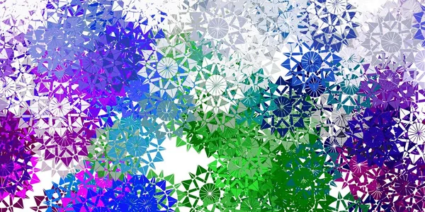 Licht Multicolor Vector Sjabloon Met Ijs Sneeuwvlokken Eenvoudige Abstracte Illustratie — Stockvector