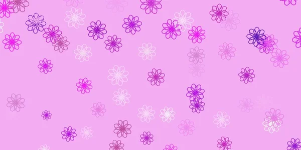 Светло Фиолетовый Вектор Естественный Фон Цветами Простой Дизайн Цветами Абстрактном — стоковый вектор