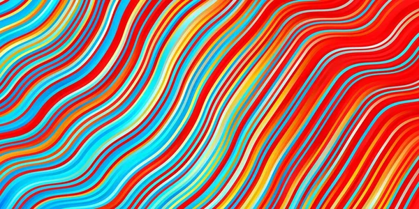 Modèle Vectoriel Bleu Clair Rouge Avec Lignes Rondes — Image vectorielle