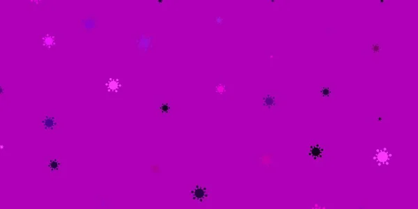 Світло Фіолетовий Рожевий Векторний Шаблон Знаками Грипу Розумна Ілюстрація Кованими — стоковий вектор