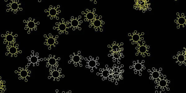 Latar Belakang Vektor Kuning Gelap Dengan Simbol Virus Desain Sederhana - Stok Vektor
