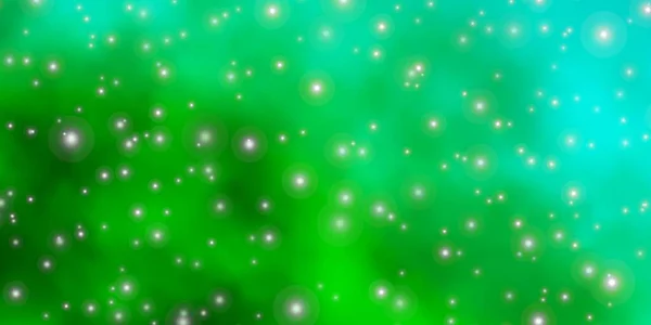 Patrón Vectorial Verde Claro Con Estrellas Abstractas — Vector de stock