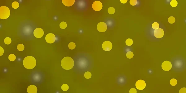 Hellgrüne Gelbe Vektoranordnung Mit Kreisen Sternen — Stockvektor
