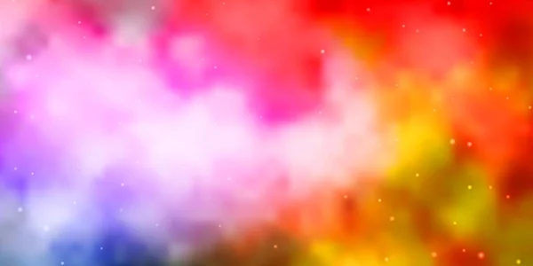 Светлый Многоцветный Векторный Фон Малыми Большими Звездами — стоковый вектор