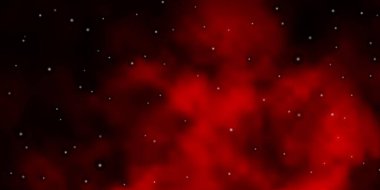 Renkli yıldızlı koyu kırmızı vektör arkaplan. Küçük ve büyük yıldızlı parlak renkli bir illüstrasyon. Reklamınız, posteriniz, afişiniz için en iyi tasarım.