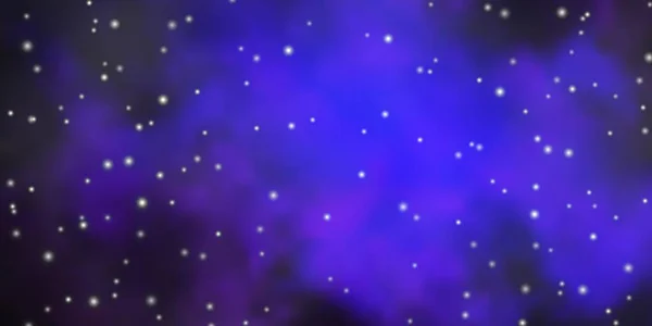 Ciemny Różowy Niebieski Wzór Wektora Neonowymi Gwiazdami Świecąca Kolorowa Ilustracja — Wektor stockowy