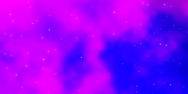 淡い紫 ピンクのベクトルの背景と小さな星と大きな星 — ストックベクタ