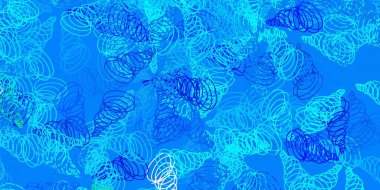 Açık mavi, çizgili yeşil vektör düzeni. Renkli çizgilerle dairesel çizimler. Terfileriniz için akıllı tasarım.