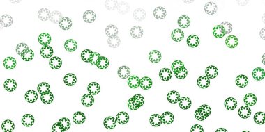 Çember şekilli açık yeşil vektör düzeni. Doğa tarzında renkli noktaları olan soyut illüstrasyon. Reklamlarınız için tasarım.