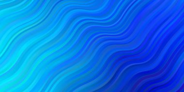 Bükülmüş çizgilerle hafif Mavili vektör arkaplanı.