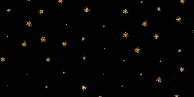 Hastalık sembollü koyu turuncu vektör dokusu. Dekoratif tarzında renkli işaretleri olan akıllı illüstrasyon. Biyolojik tehlike uyarısı için tasarım.