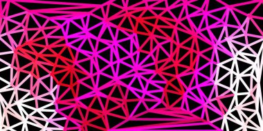 Açık pembe vektör geometrik çokgen düzeni. Değişken üçgenli renkli soyut çizimler. Web uygulamalarınız için duvar kağıdı.