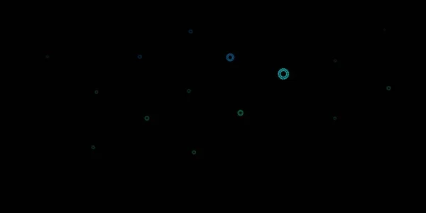 Azul Oscuro Patrón Vectorial Verde Con Elementos Coronavirus Coloridos Símbolos — Vector de stock