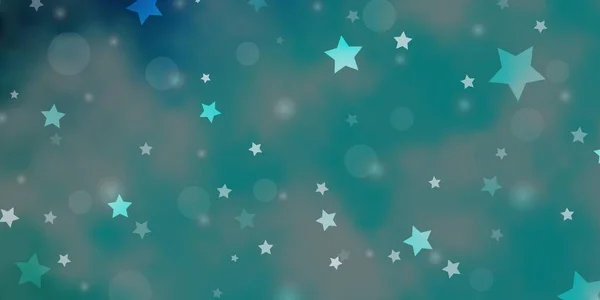 Luz Azul Vector Fondo Con Círculos Estrellas — Vector de stock