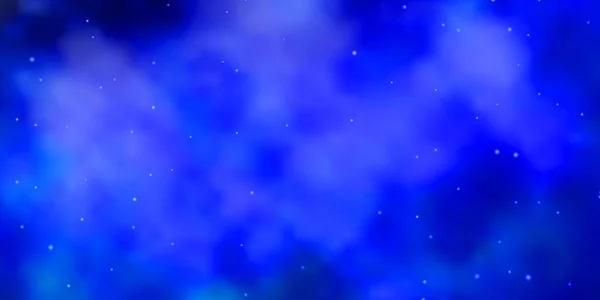 Világos Kék Vektor Sablon Neon Csillagokkal — Stock Vector