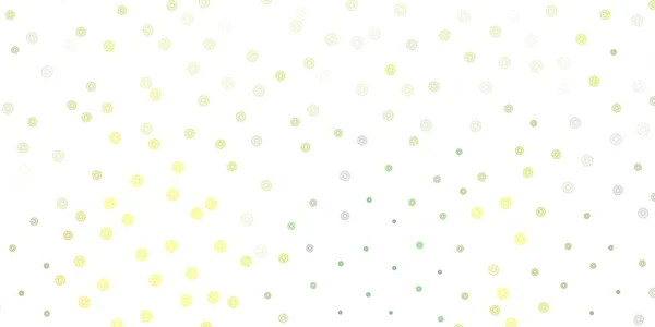 Hellgrüne Gelbe Vektornatur Mit Blüten Illustration Mit Abstrakten Bunten Blumen — Stockvektor