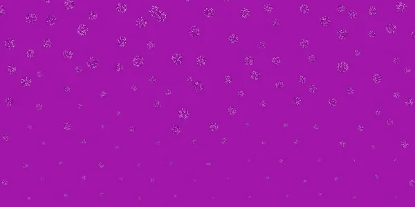 Patrón Garabato Vector Púrpura Claro Con Flores Flores Coloridas Estilo — Vector de stock
