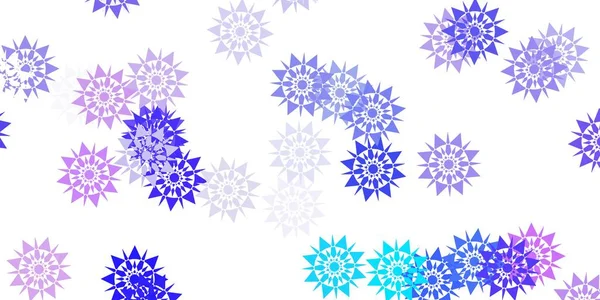 薄紫色のベクトルの花と美しい雪の背景 抽象的なグラデーションカラフルな雪片と雪の要素 新年のウェブサイトパターン — ストックベクタ
