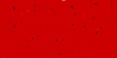 Feminizm elementleriyle açık kırmızı vektör deseni. Kadın hakları aktivizmiyle soyut tarzda basit bir tasarım. Duvar kağıtları için zarif tasarım. 