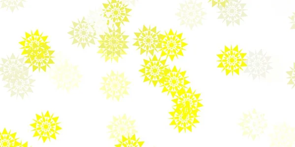 Padrão Vetor Amarelo Claro Com Flocos Neve Coloridos Ilustração Abstrata — Vetor de Stock