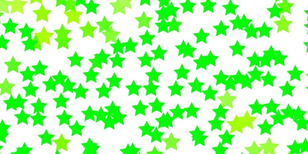 Світло Зелений Жовтий Векторний Фон Маленькими Великими Зірками — стоковий вектор