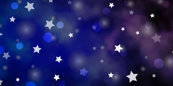 Hellrosa Blauer Vektorhintergrund Mit Kreisen Sternen — Stockvektor