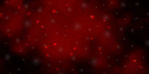 Dark Red Vector Background Colorful Stars — Stock Vector