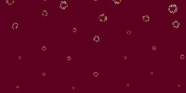 Dairesel şekilli açık kahverengi vektör düzeni. Renkli damlaları olan soyut parlak bir illüstrasyon. Posterler, afişler için tasarım.