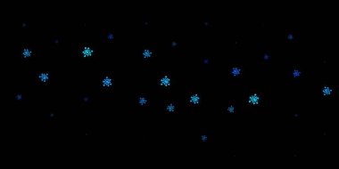 Virüs sembollü koyu mavi vektör arkaplanı. Basit ve soyut bir şekilde renkli hastalık sembolleri. Karantina olayları için en iyi tasarım.