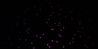 Koyu pembe, renkli yıldızlı mavi vektör arkaplanı.