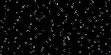 Koyu yeşil, soyut yıldızlı sarı vektör deseni.