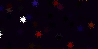 Virüs sembollü hafif çoklu renk vektör arkaplanı. Dekoratif tarzında renkli işaretleri olan akıllı illüstrasyon. Salgın bilgisine karşı basit tasarım.