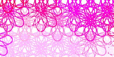 Eğri çizgileri olan açık pembe vektör deseni. Eğri çizgileri olan renkli çizimler. Reklamlar ve reklamlar için desen.