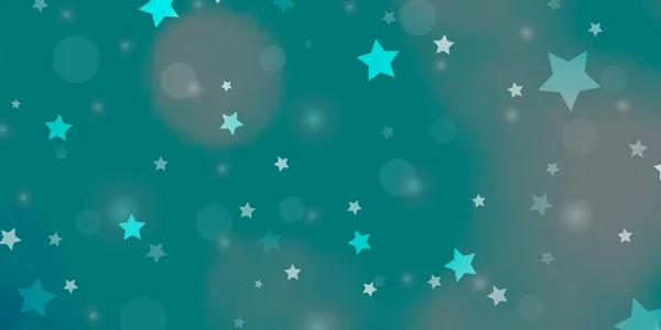 Hellblaue Grüne Vektorkulisse Mit Kreisen Sternen — Stockvektor