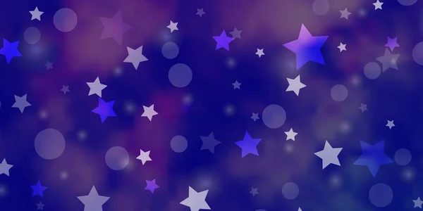 Light Purple Vector Background Circles Stars — Stock Vector