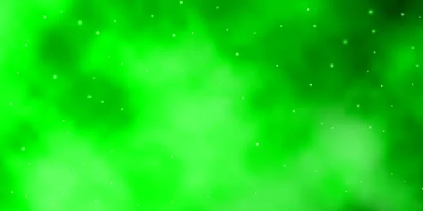 Světle Zelená Vektorová Šablona Neonovými Hvězdami — Stockový vektor
