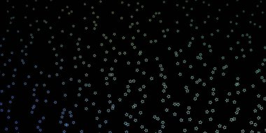 Koyu mavi, renkli yıldızlı yeşil vektör arkaplanı.