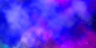 Açık Pembe, renkli yıldızlı Mavi vektör arkaplanı.