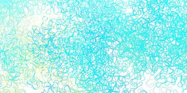 Açık mavi, kıvrımlı sarı vektör düzeni. Eğimli yay ile soyut illüstrasyon. Web siteleri, iniş sayfaları için desen.