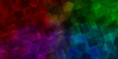 Çokgen biçimli hafif çokrenkli vektör deseni. Soyut arkaplanda renkli eğimli üçgenler. Duvar kağıtları için şablon.