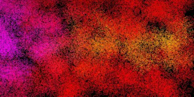 Koyu pembe, kıvrımlı sarı vektör şablonu. Rengarenk çizgileri ve şekilleri olan parlak bir örnek. Reklamlar ve reklamlar için desen.