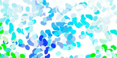 Açık mavi, kaotik şekilli yeşil vektör arkaplanı. Soyut tarzda renkli şekilli bir illüstrasyon. Cep telefonları için arka plan.