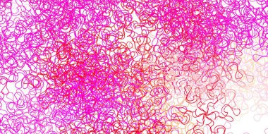 Eğri çizgileri olan açık mor bir vektör şablonu. Uygunsuz gradyan çizgileri olan soyut çizimler. İş tanıtımınız için tasarım.