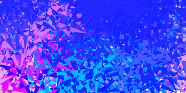 Üçgenli ışık çok renkli vektör arkaplanı. Üçgen şekilleri soyut bir şekilde renk değişimine sahiptir. Reklamlar için şablon.