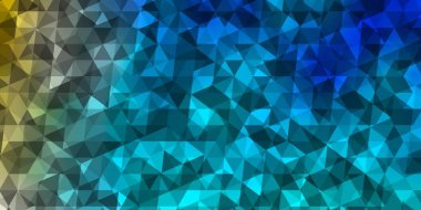 Açık mavi, çokgen şekilli sarı vektör deseni. Renkli üçgenli modern soyut illüstrasyon. İniş sayfaları için şablon.