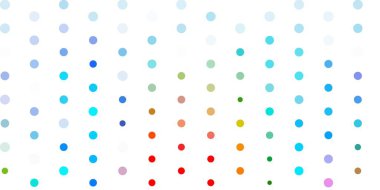 Noktalı ışık çok renkli vektör arkaplanı. Renkli damlaları olan soyut parlak bir illüstrasyon. Web siteleri için desen.