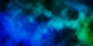 Koyu mavi, bulutlu yeşil vektör arkaplanı.