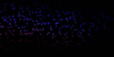 Esrarengiz sembollü koyu pembe, mavi vektör arkaplan. Cadılık formlarıyla soyut tarzda geçmişe dönük tasarım. Gizemli, mistik tasarımlar için arkaplan.