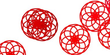 Lekeli açık pembe vektör arkaplanı. Parlak renkli ve soyut küreler içeren bir resim. Web siteleri için desen.